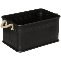 atmosphera Cestas Y Baúles|Estilo Industrial>Caja Metálica Negra Tam. 1/3 45x30x25Cm