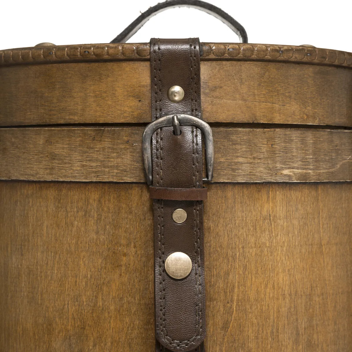 atmosphera Accesorios|Estilo Industrial>Caja Redonda De Madera 26x25x25Cm