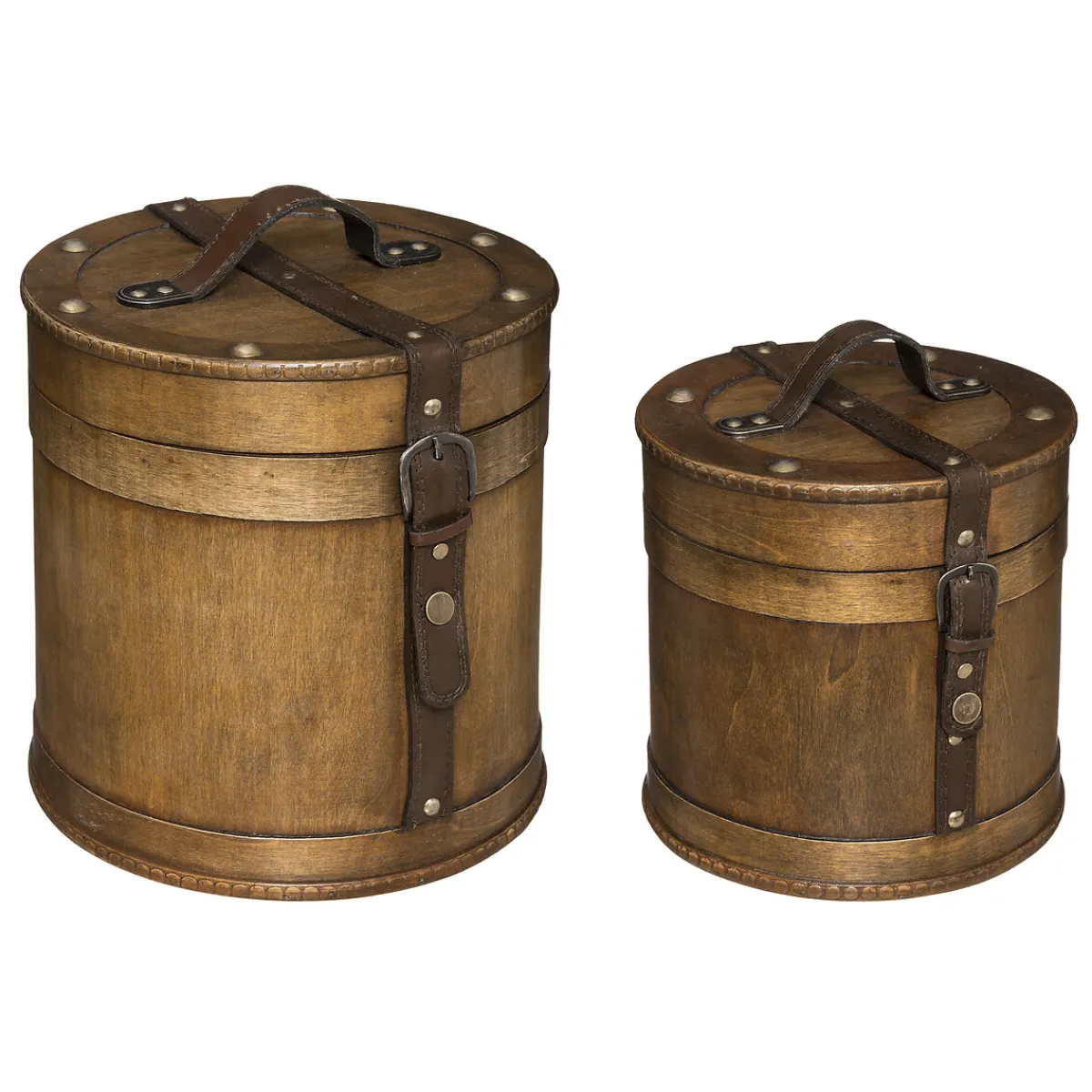 atmosphera Accesorios|Estilo Industrial>Caja Redonda De Madera 26x25x25Cm