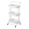 Carros De Soporte>Carrito auxiliar blanco con 3 niveles