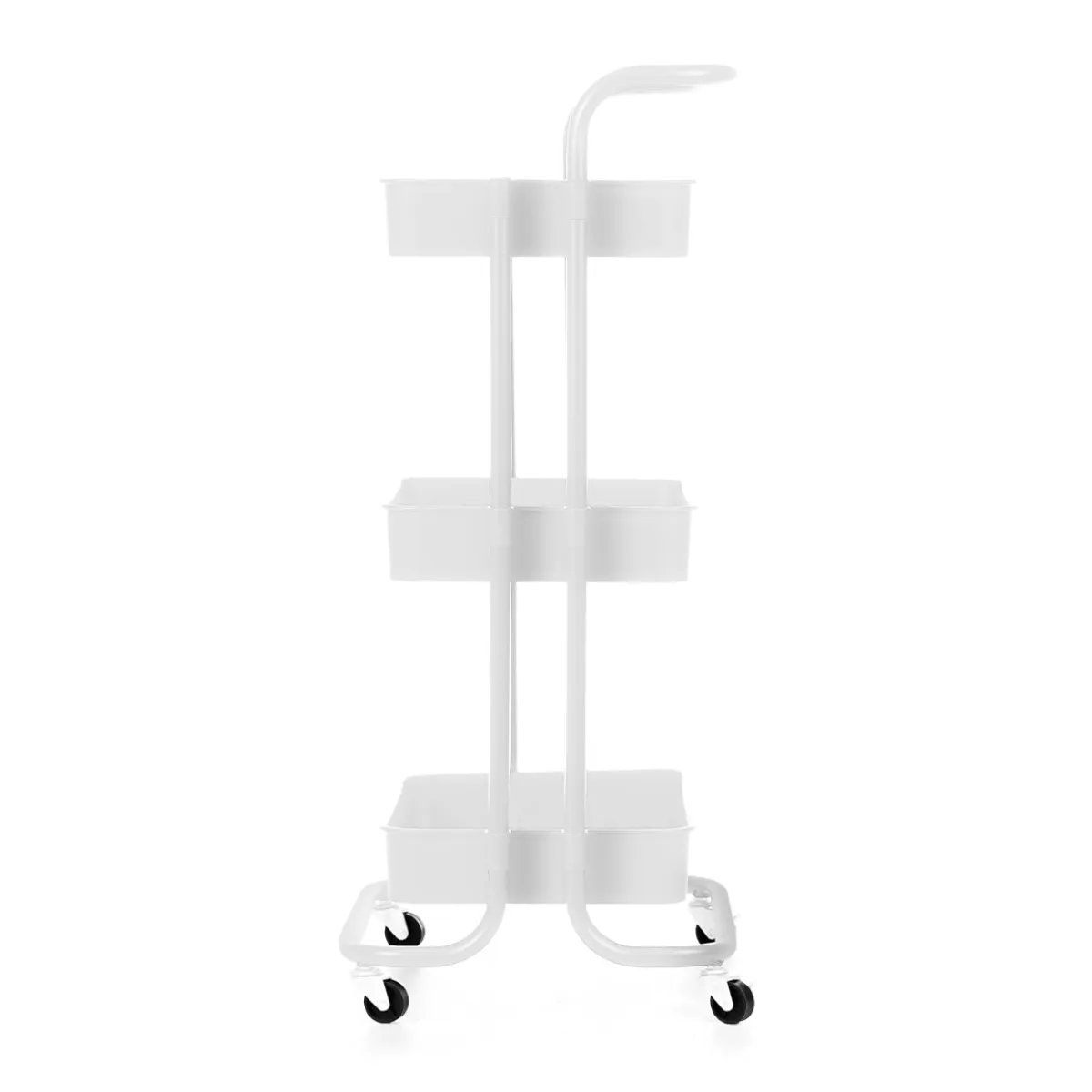 Carros De Soporte>Carrito auxiliar blanco con 3 niveles