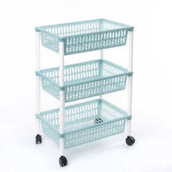 Carros De Soporte>Carrito auxiliar con 3 cestas azul