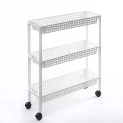 Carros De Soporte>Carrito auxiliar con 3 cestos blanco