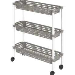 Carros De Soporte>Carrito auxiliar con 3 cestos y ruedas