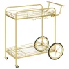 atmosphera Muebles Y Carros De Apoyo|Estilo Contemporaneo>Carrito auxiliar dorado de metal DOLCE RIVIERA