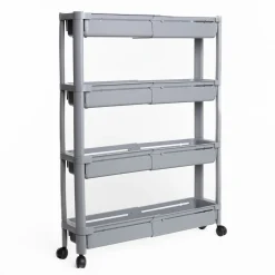Carros De Soporte>Carrito auxiliar gris extensible con 4 cestos