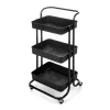 Carros De Soporte>Carrito auxiliar negro con 3 niveles
