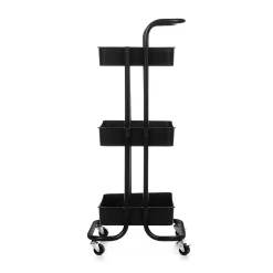 Carros De Soporte>Carrito auxiliar negro con 3 niveles
