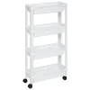 5five Carros De Soporte>Carrito De Cocina Blanco Extensible Con 4 Cestos
