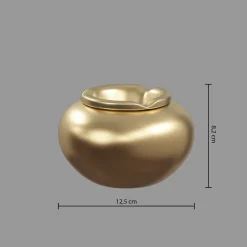 atmosphera Accesorios|Estilo Contemporaneo>Cenicero Redondo Dorado 12.5x8Cm