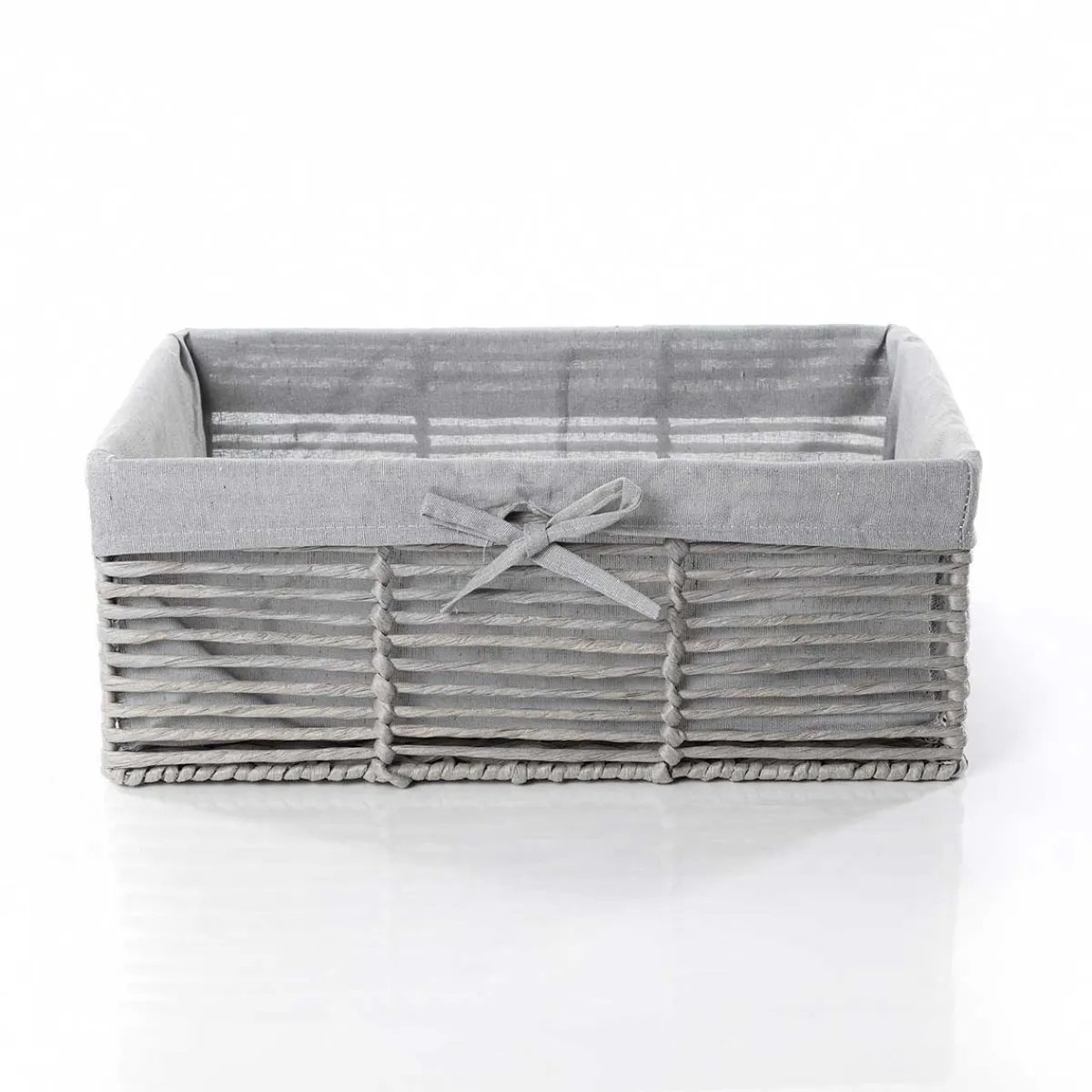 Cestas De Almacenamiento>Cesta baño gris 27x39cm