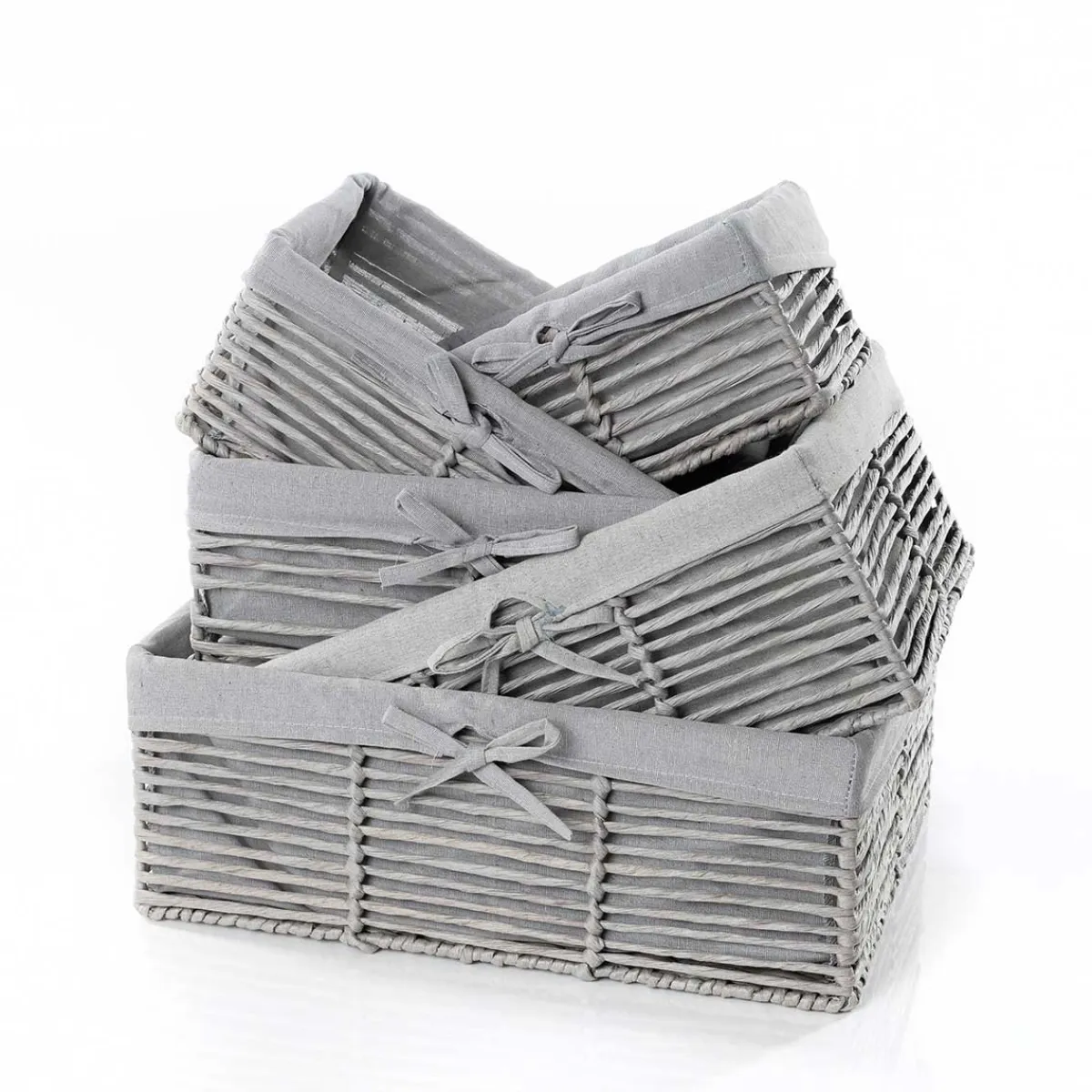 Cestas De Almacenamiento>Cesta baño gris 27x39cm