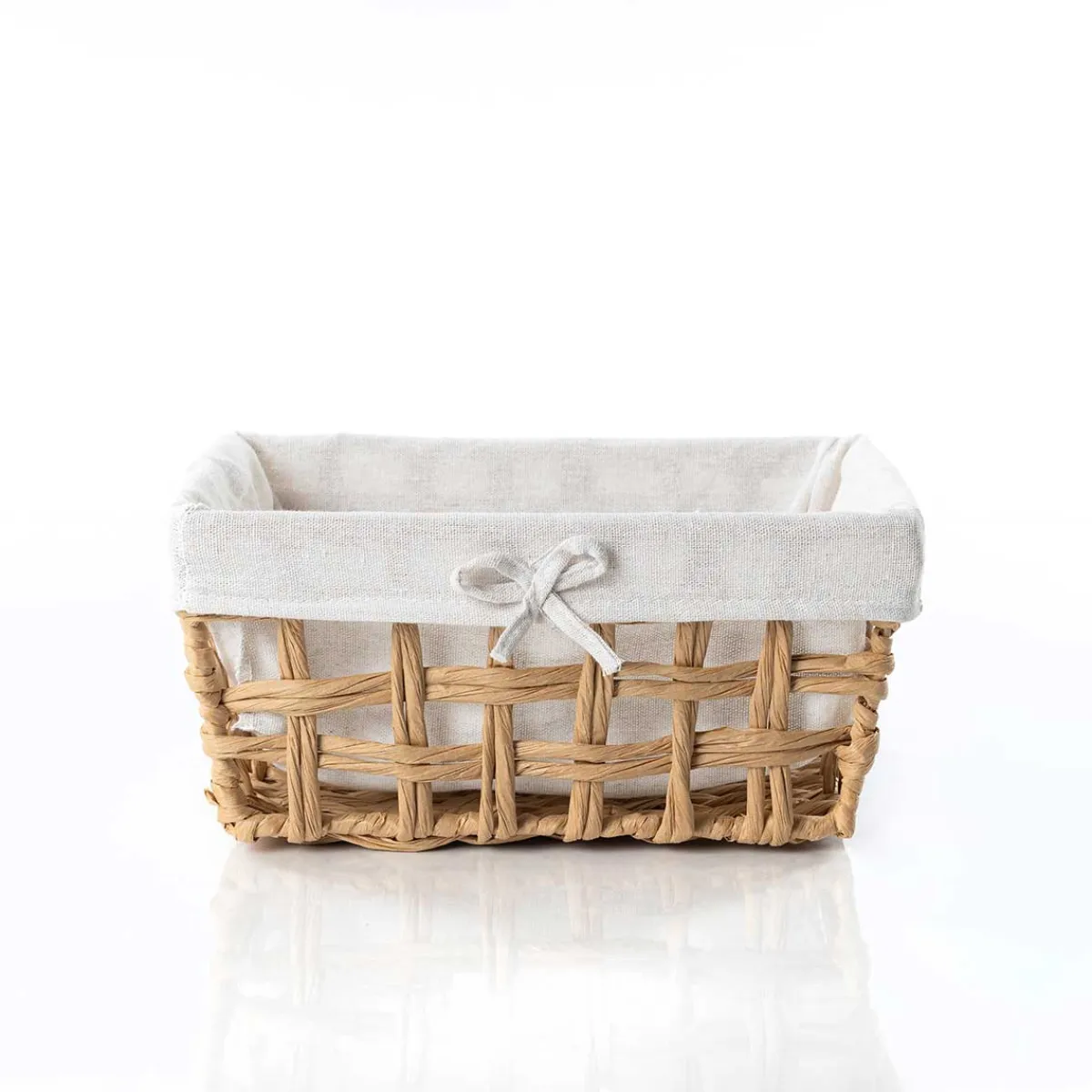 Cestas De Almacenamiento>Cesta baño natural y lino 20x28cm