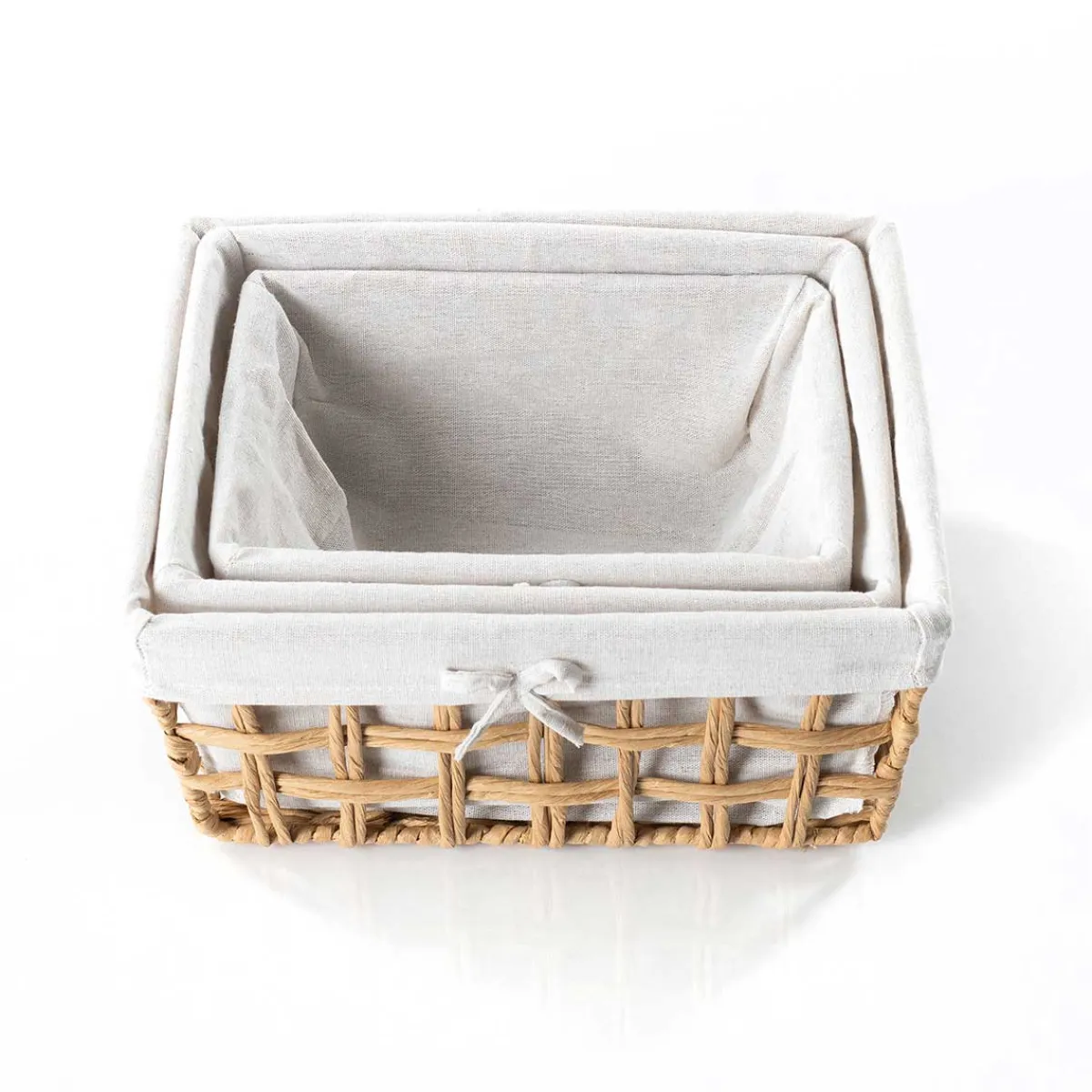 Cestas De Almacenamiento>Cesta baño natural y lino 20x28cm