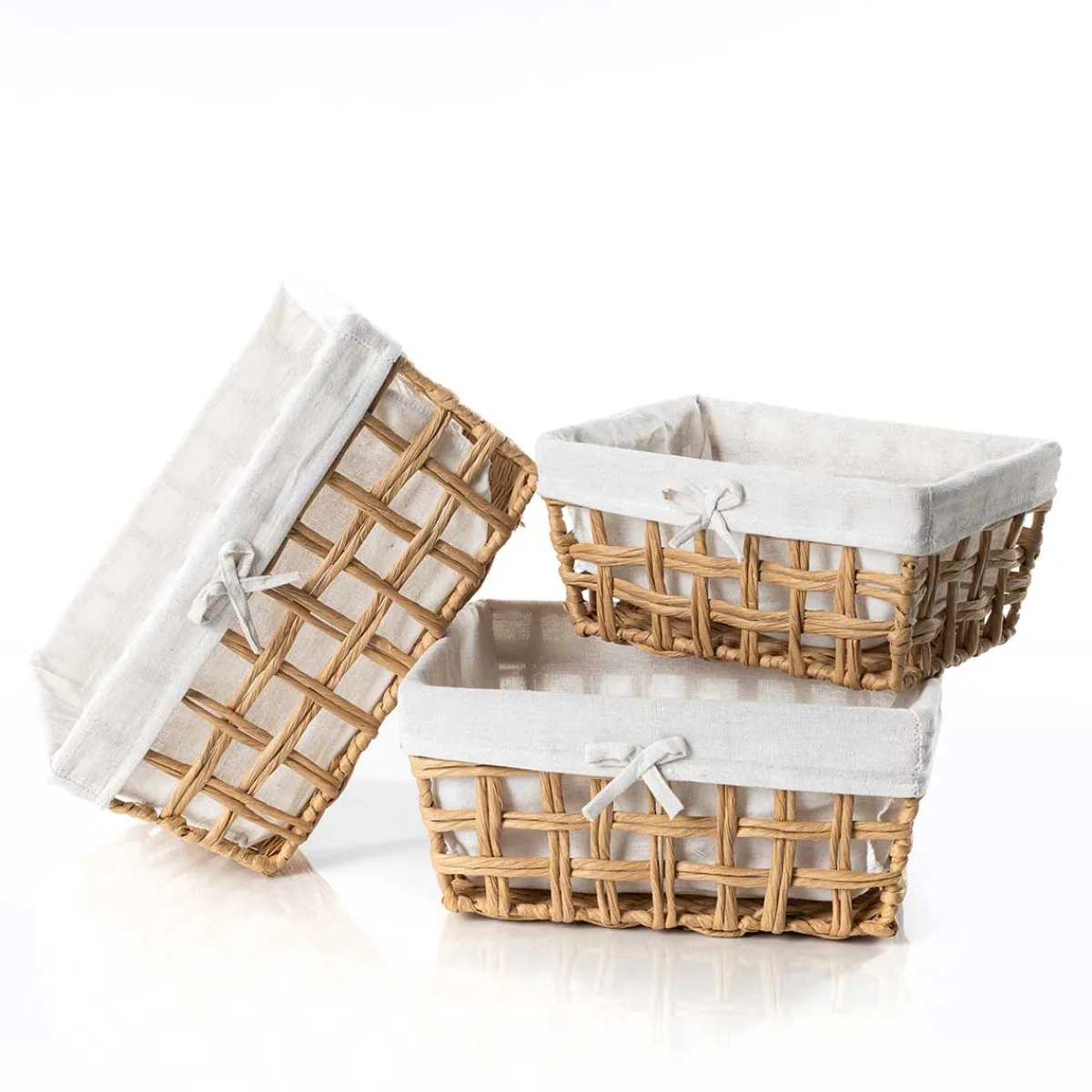Cestas De Almacenamiento>Cesta baño natural y lino 20x28cm