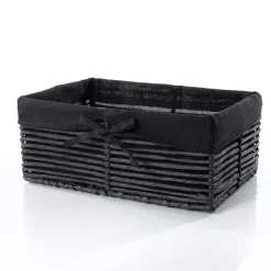 Cestas De Almacenamiento>Cesta baño negra 27x39cm