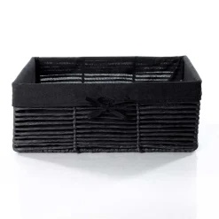 Cestas De Almacenamiento>Cesta baño negra 27x39cm