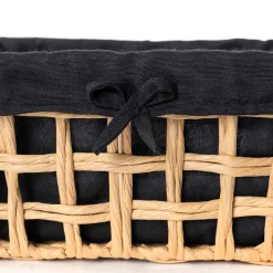 Cestas De Almacenamiento>Cesta baño negro y beige 28x35cm