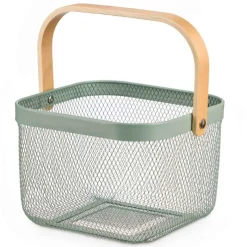 Encimera Y Lavavajillas>Cesta cuadrada de metal verde