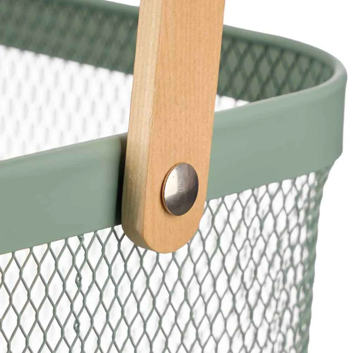 Encimera Y Lavavajillas>Cesta cuadrada de metal verde