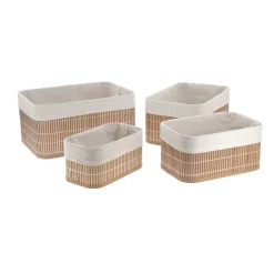 5five Cestas De Almacenamiento>Cesta De Bambú Forrada Con Tela