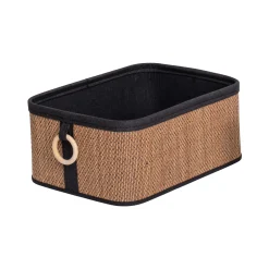 Cestas De Almacenamiento>Cesta de baño de bambú con asa de madera 30x40cm