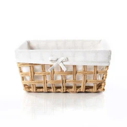 Cestas De Almacenamiento>Cesta de baño natural y lino 24x32cm