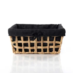 Cestas De Almacenamiento>Cesta de baño negra y beige 24x32cm