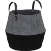 atmosphera Cestas Y Baúles>Cesta de fieltro gris y negro SOUL 39cm