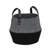 atmosphera Cestas Y Baúles>Cesta de fieltro gris y negro SOUL 28cm