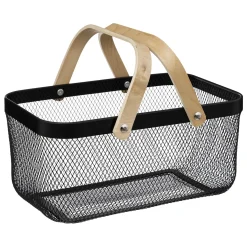 5five Fruteros>Cesta Mayaj Negro Rect. 40x26.5x18.5Cm