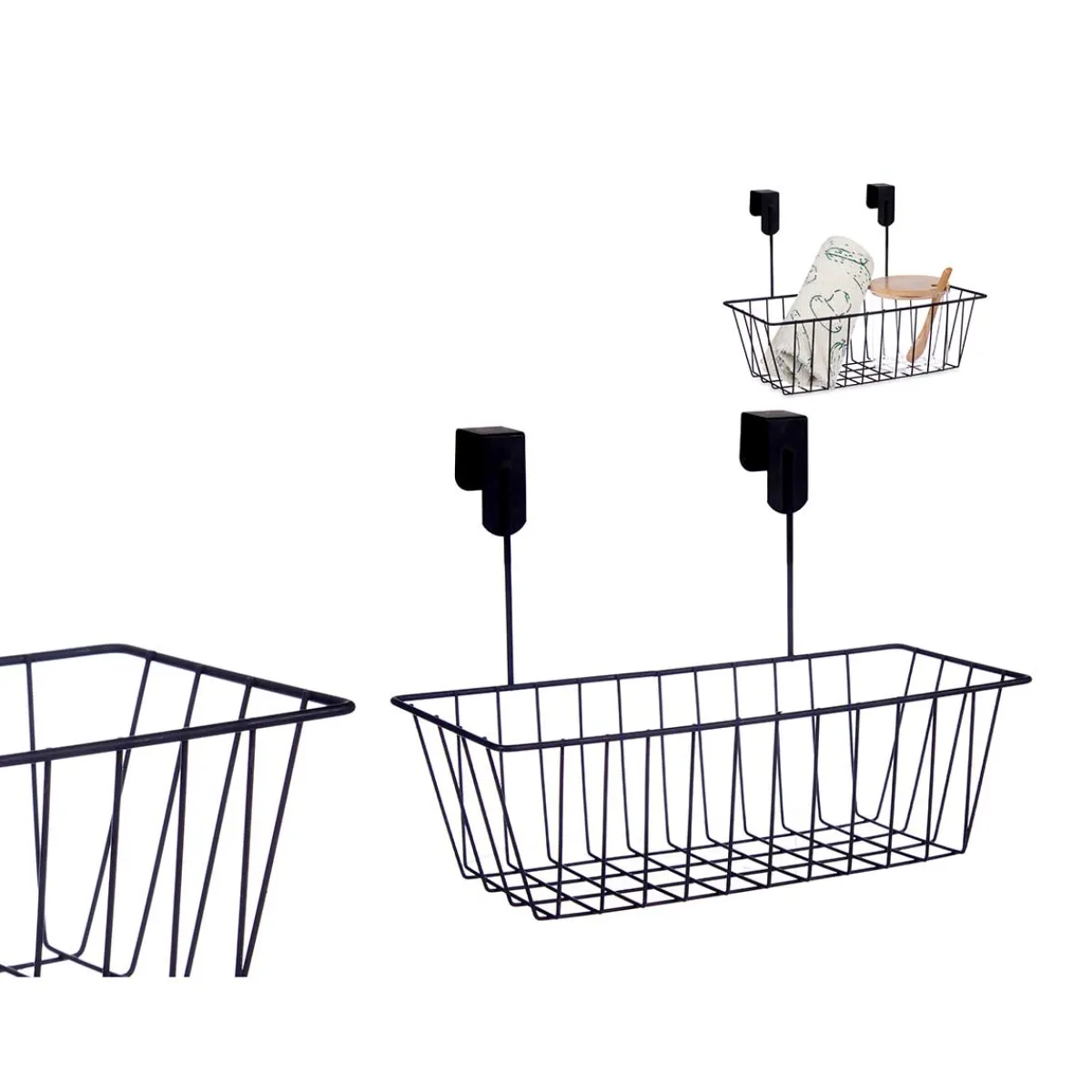 Encimera Y Lavavajillas>Cesta Para Colgar Negro Metálico