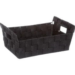 5five Cestas De Almacenamiento>Cesta P/Baño Negra Con Asas 28x20.5x11.5