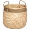 atmosphera Cestas Y Baúles>Cesta redonda beige de bambú 34x37cm