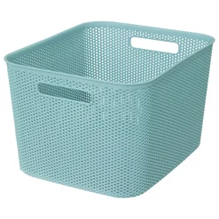 5five Cestas Y Palanganas>Cesto De Almacenaje De Crochet Azul 19L