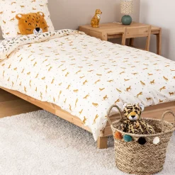 Niños atmosphera4kids Almacenamiento>Cesto De Almacenaje De Leopardo Con Pompones