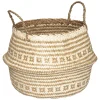 atmosphera Cestas Y Baúles>Cesto Decorativo Con Asas Beige 35x30Cm