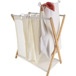 Cestas Para La Ropa Sucia>Cesto para colada bambú y poliéster natural