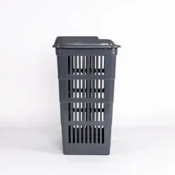 Cestas Y Palanganas>Cesto para colada con tapa gris 40L