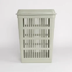 Cestas Y Palanganas>Cesto para colada con tapa verde 40L