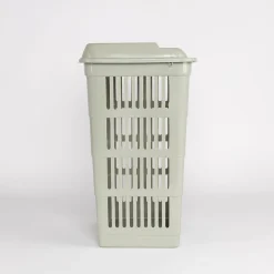 Cestas Y Palanganas>Cesto para colada con tapa verde 40L