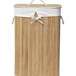 5five Cestas Para La Ropa Sucia>Cesto para colada rectangular natural de bambú