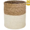 5five Cestas Y Baúles>Cesto Seagrass Natural Y Blanco 18cm