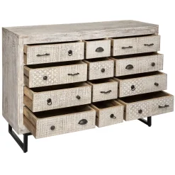 atmosphera Estantes Y Cómodas|Estilo Étnico>Cómoda De Madera Ajay 126x40x94Cm