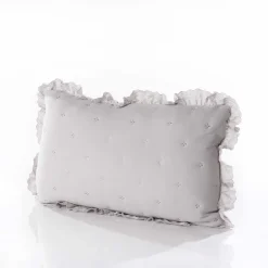 Cojines Y Fundas Decorativas>Cojín AMALFI gris con encaje 45x60cm