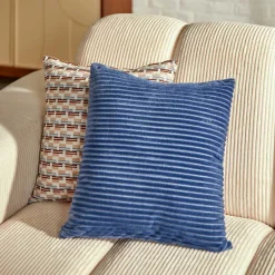 atmosphera Cojines Y Fundas Decorativas>Cojín ARUM rayas azul 38x38cm