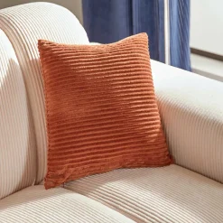 atmosphera Cojines Y Fundas Decorativas>Cojín ARUM rayas marrón 38x38cm