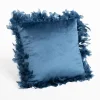Cojines Y Fundas Decorativas>Cojín azul de terciopelo 40x40cm