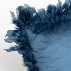 Cojines Y Fundas Decorativas>Cojín azul de terciopelo 40x40cm