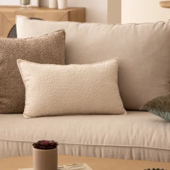 atmosphera Cojines Y Fundas Decorativas>Cojín Bouclette Marfil 30x50cm